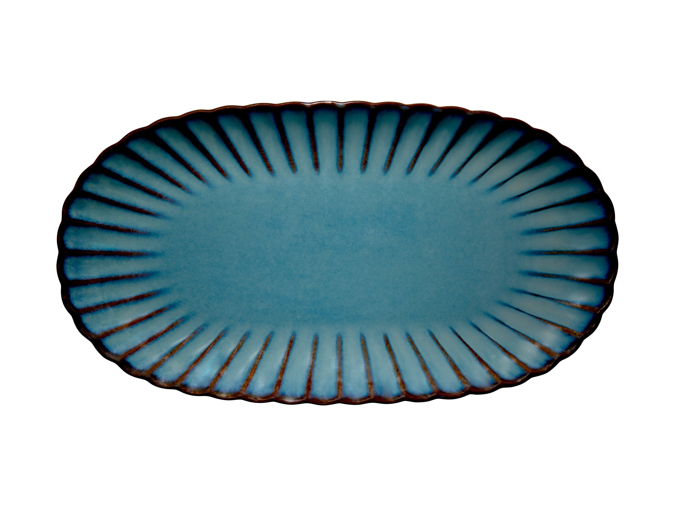 CD Solare Oval Platter 33x18cm Azure