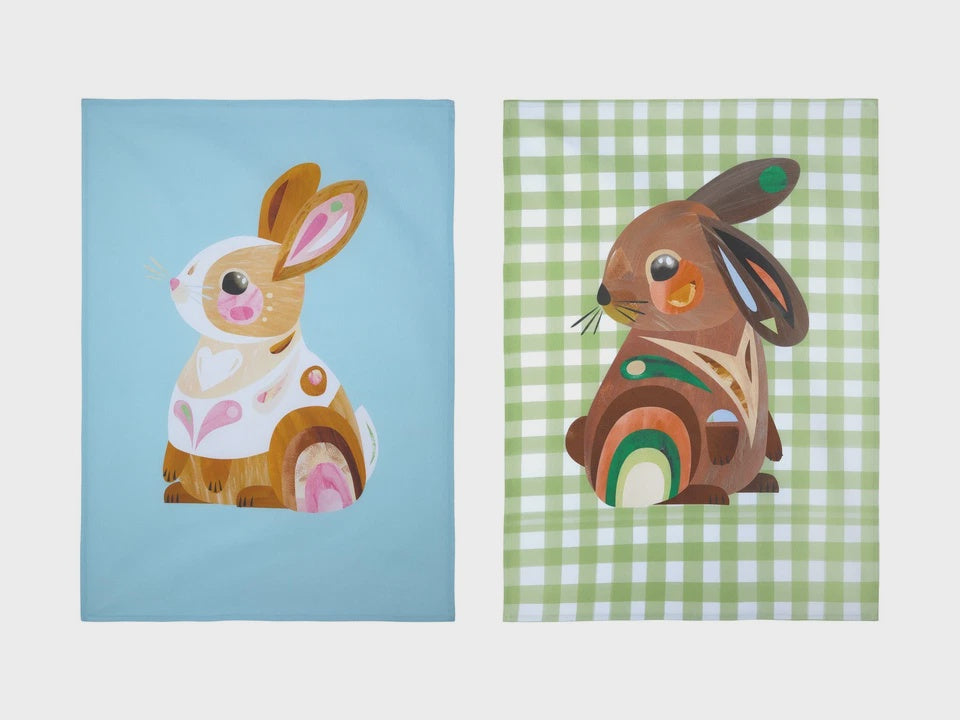 Maxwell and Williams Pete Cromer Barn Friends Tea Towel Set of 2 50x70cm Bunny