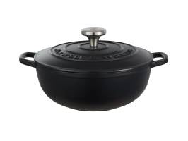Maxwell and Williams Cast Iron Round Casserole Black 24cm / 3.3L Gift Boxed