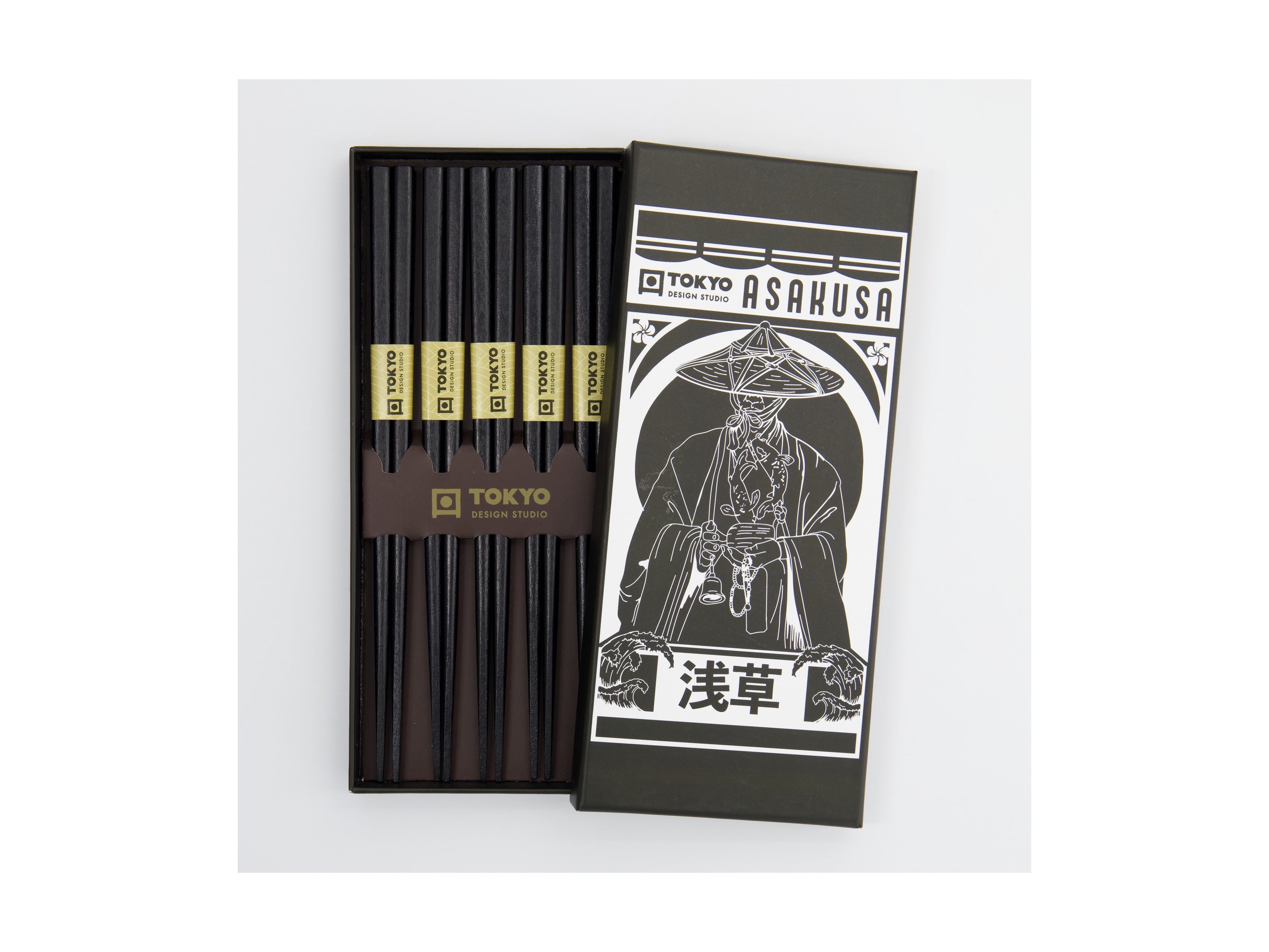 Maxwell and Williams Tokyo Design Chopstick Giftset 5pc Square Black Gift Boxed