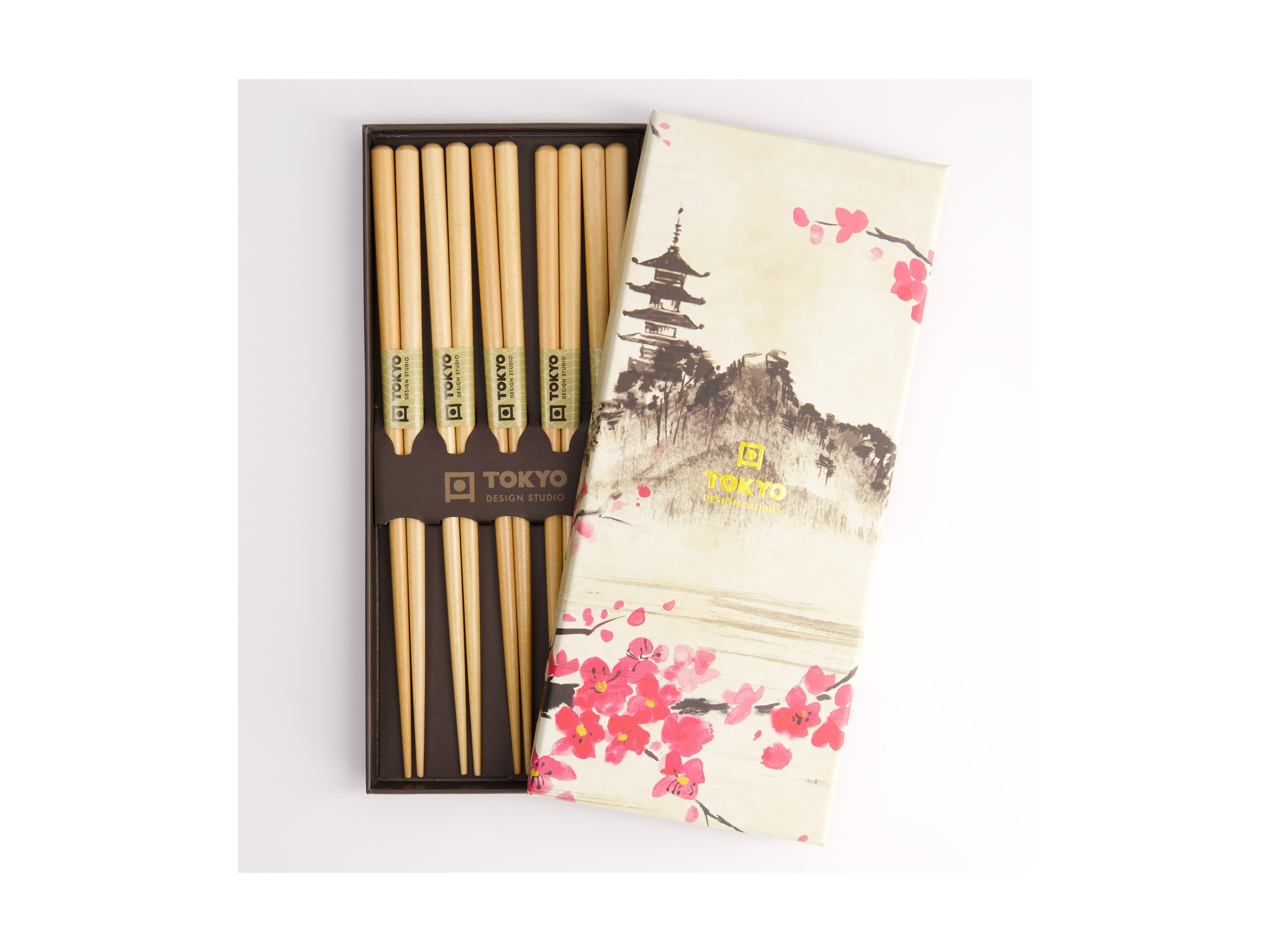 Maxwell and Williams Tokyo Design Chopstick Giftset 5pc Wooden Brown Gift Boxed