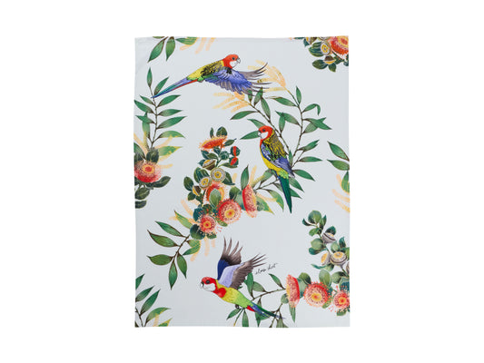 Maxwell and Williams Eloise Short Native Grace Eastern Rosella Tea Towel 50x70cm