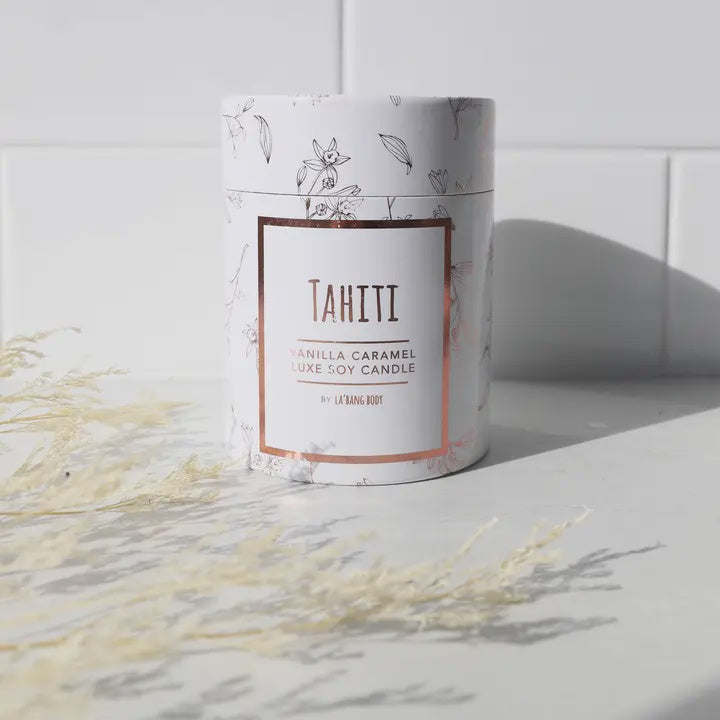 La'Bang Body  Wooden Wick Candle - Tahiti Caramel - Rose