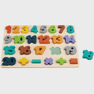 Wooden chunky numbers puzzle