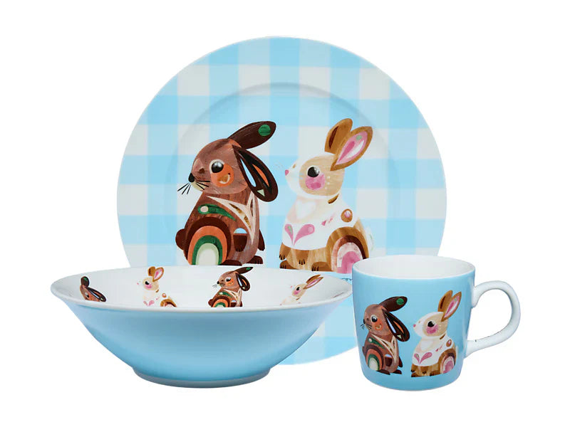 Maxwell and Williams Pete Cromer Barn Friends Children's 3pc Dinner Set Bunny Gift Boxed