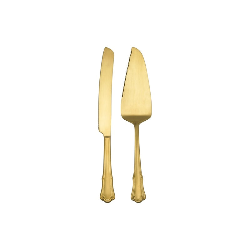 Maxwell and Williams Castello Cake Serving 2pc Champagne Gift Boxed