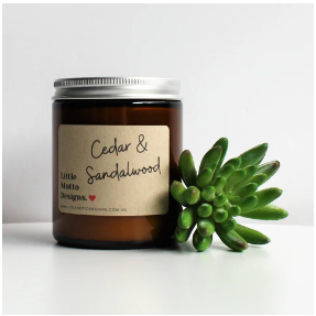 Little Motto Designs Boxed Candle Jar 175ml/ Cedar & Sandalwood