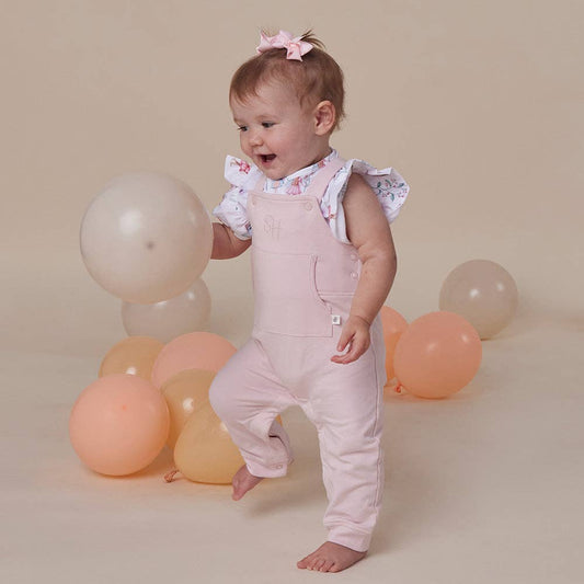 Snuggle Hunny Baby Pink Organic Joey Overalls