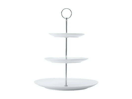 Maxwell and Williams Diamonds White Basics 3-Tier Cake Stand Gift Boxed
