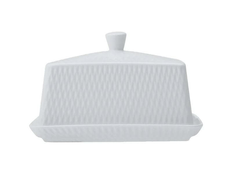 Maxwell and Williams Diamonds White Basics Butter Dish Gift Boxed