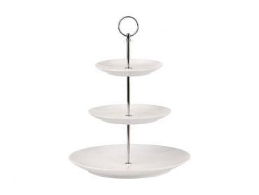 Maxwell and Williams Diamonds White Basics 3-Tier Cake Stand Gift Boxed