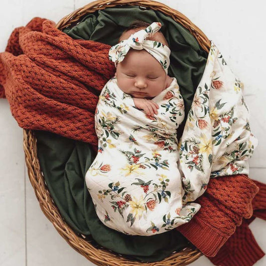 Snuggle Hunny Festive Berry Muslin Wrap