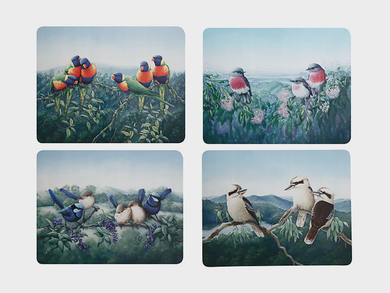 Maxwell and Williams Birds of Aust Cork Back Placemat set of 4