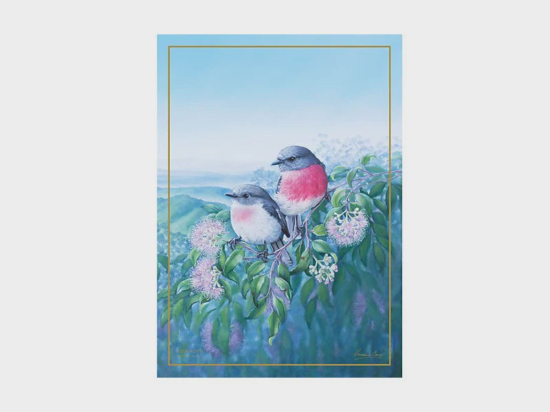Maxwell and Williams Birds of Aust Tea Towel Rose Robin