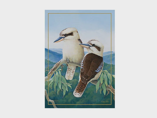 Birds of Aust Tea Towel Kookaburra