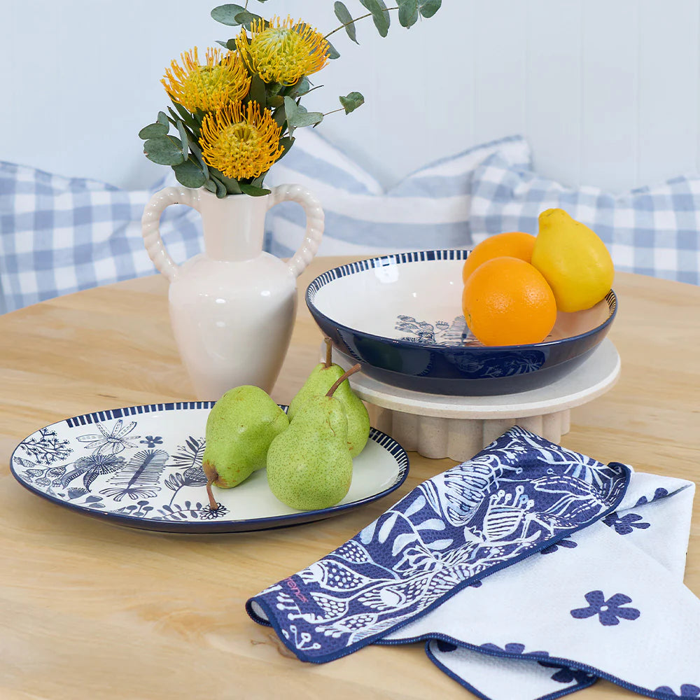 Annabel Trends Ceramic Platter - Navy Natives Ld