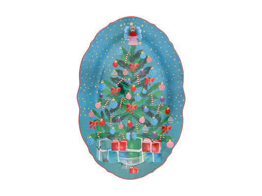 Maxwell and Williams Christmasville Oval Platter 35x24cm Tree