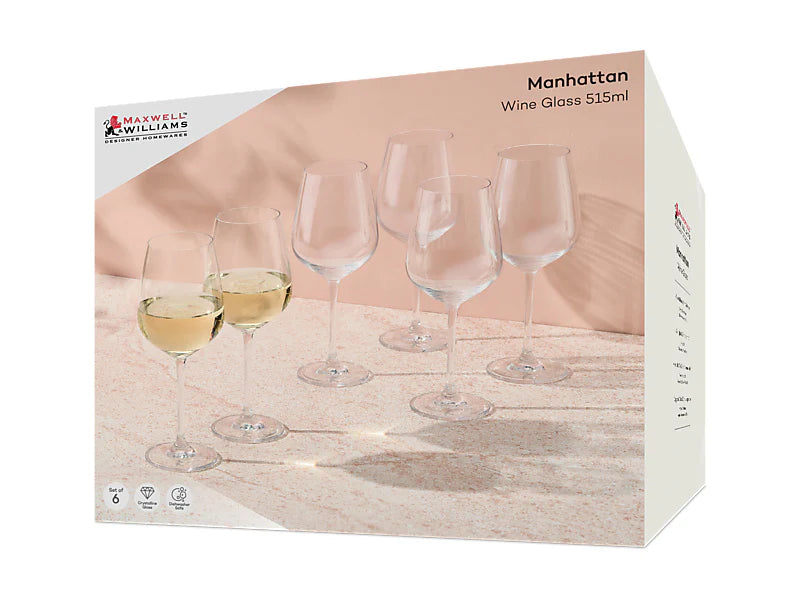 Maxwell and Williams Manhattan Wine Glass 600ML Set of 6 Gift Boxed